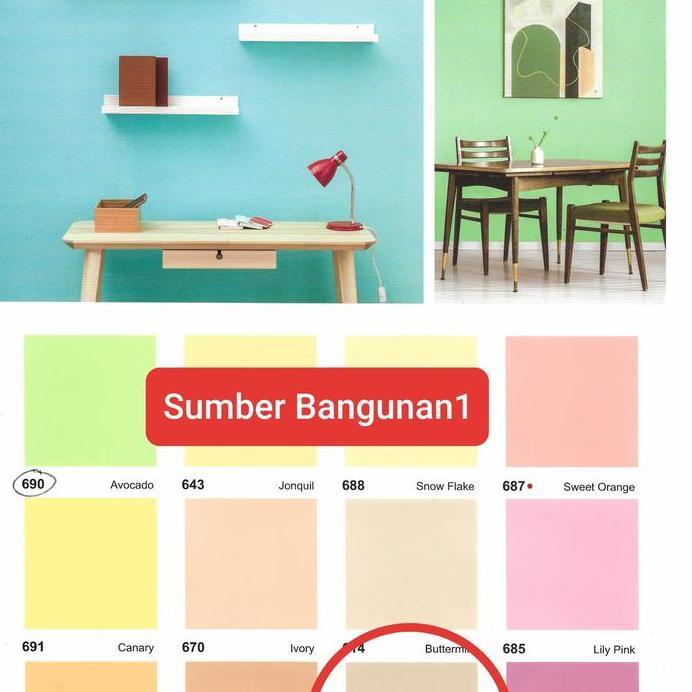 Cat Tembok aries 641 County Cream coklat muda dinding murah 1 pail