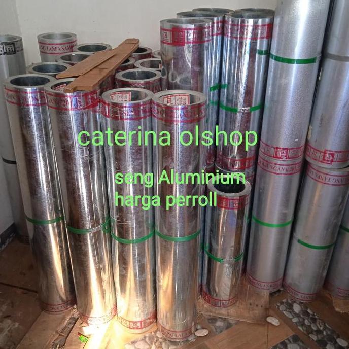 seng plat aluminium ukuran 90cm(harga PerRoll)