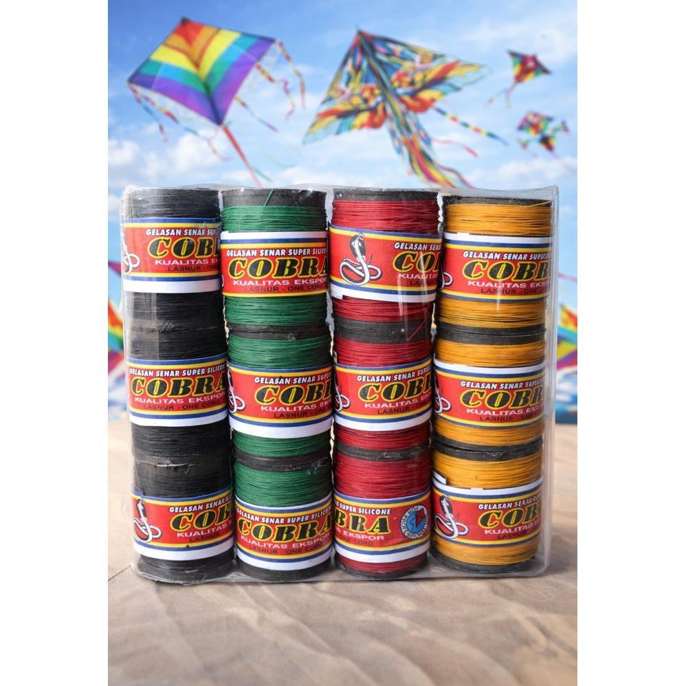 Promo.. Senar Gelasan Layangan Super Tajam Cap Cobra Ecer 1000 Isi 12Pcs-Senar Gelasan Layangan-Kenu