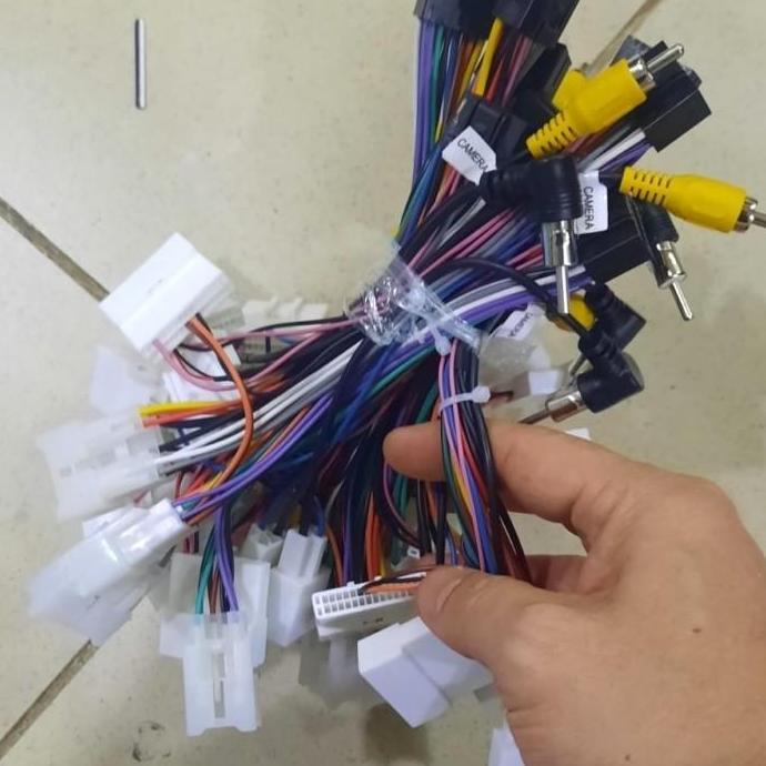 soket pnp double din android mobil toyota daihatsu