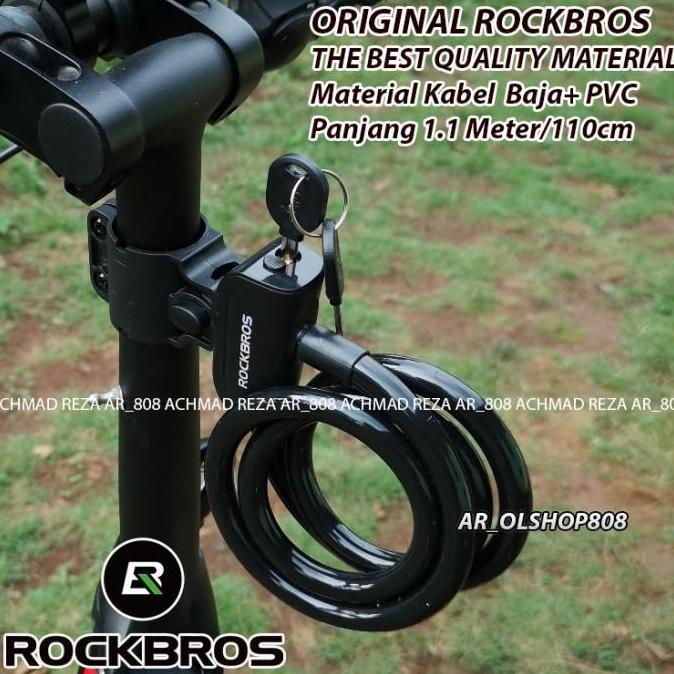 Kunci Gembok Spiral ORIGINAL ROCKBROS Kunci Sepeda Gembok Helm KYT