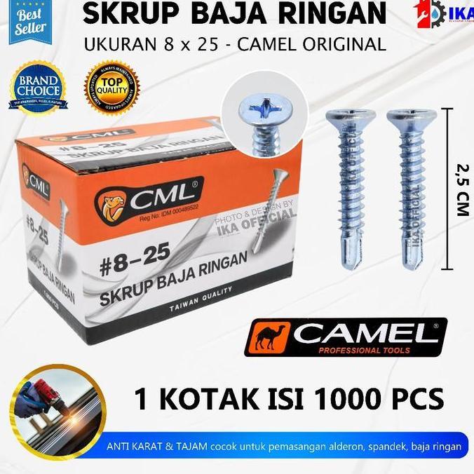 BLOCHEA PER KOTAK Sekrup Skrup Baja Ringan GRC KalsiBoard CAMEL 8 x 25 (2,5cm) 8 x 32 (3,2cm) / CAME