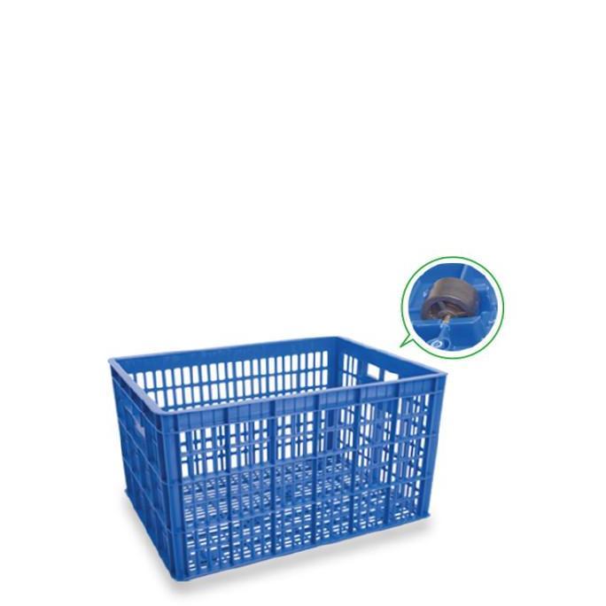 Murah 80X60X45 Keranjang Industri Green Leaf 2223L Box Rak Krat Plastik Container Bolong 2223 L