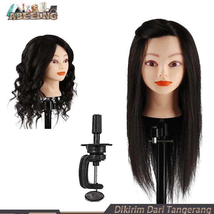 SYAUBAN Manekin Rambut 100% Rambut Asli/Mannequin Manekin Kepala