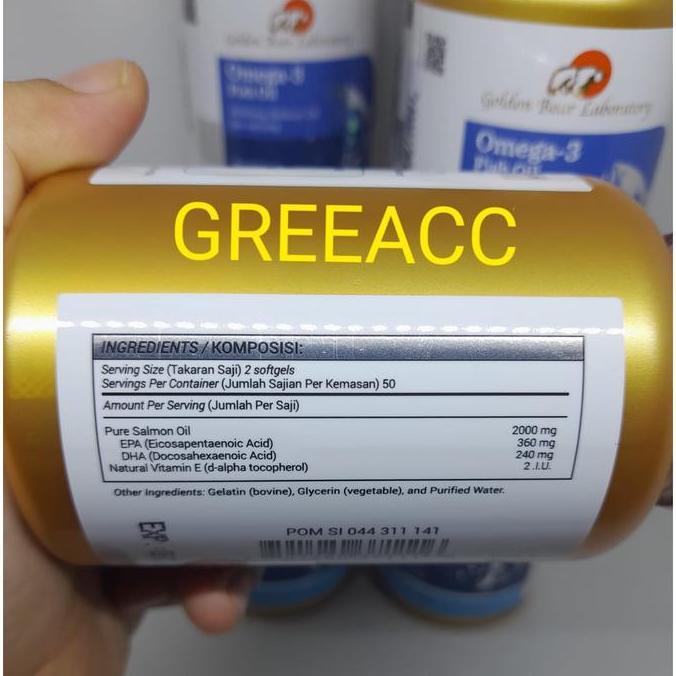 Bitamin- Golden Bear Laboratory Salmon Omega-3 Omega 3 Omega3 Natural Isi 100