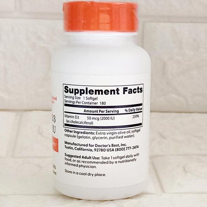 Bitamin- Doctor'S Best Vitamin D3 2000 Iu Doctor Best 2000Iu 180 Doctors Vit D3