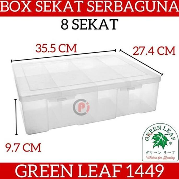 GREENLEAF 1449 REIKO KOTAK PERKAKAS STORAGE BOX 8 SEKAT GREEN LEAF