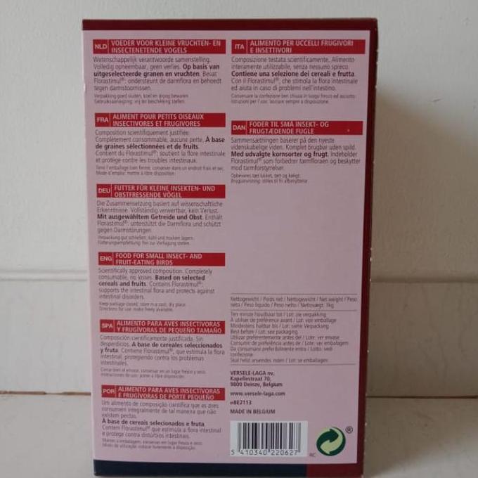Dbutsu- Nutribird Uni Komplet 1Kg Versele-Laga