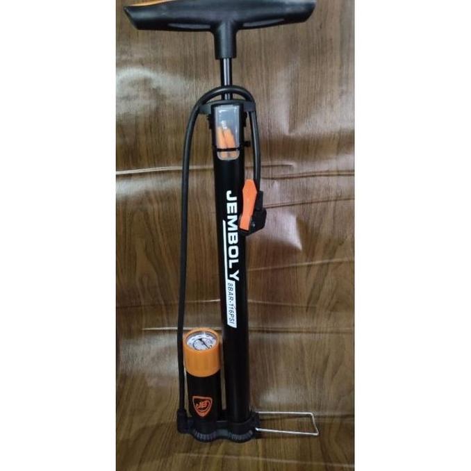 POMPA ANGIN TABUNG METERAN SEPEDA DAN MOTOR JEMBOLY ALOY