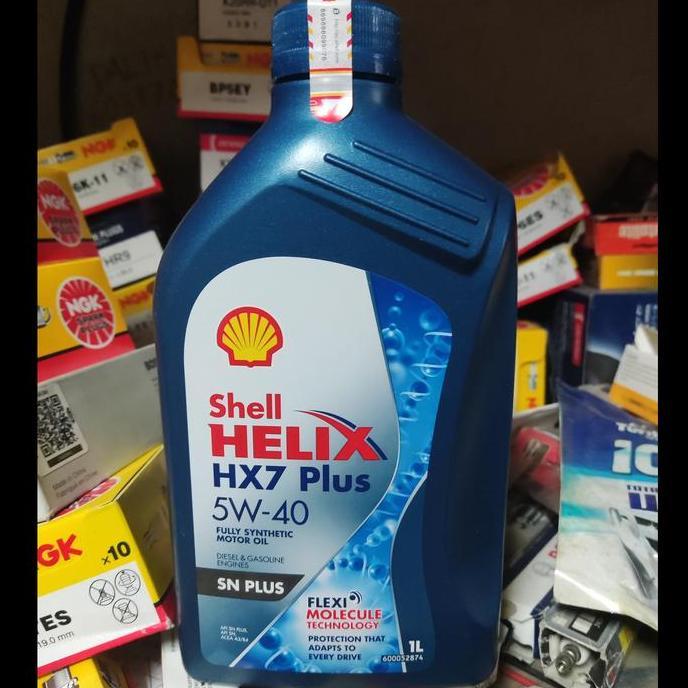 New- Oli Shell Helix Hx7 Plus 5W 40 1 Liter Oli Mobil Bensin & Diesel Hx 7