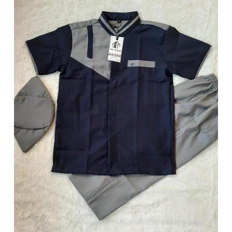 IM Ibnu Muslim Setelan Pakaian Muslim Anak Baju Koko Kurta Pakistan 3-12 Tahun Bahan Toyobo Katun Ny