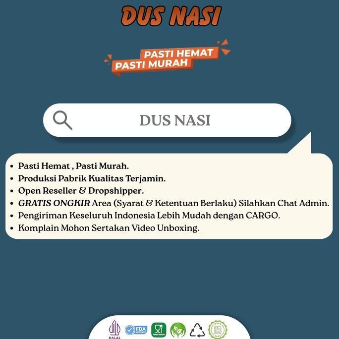 Dus Nasi Kotak 20x20 Laminasi Box Nasi 20x20 Kotak Katering (Isi 20 Pcs-BB5K4)