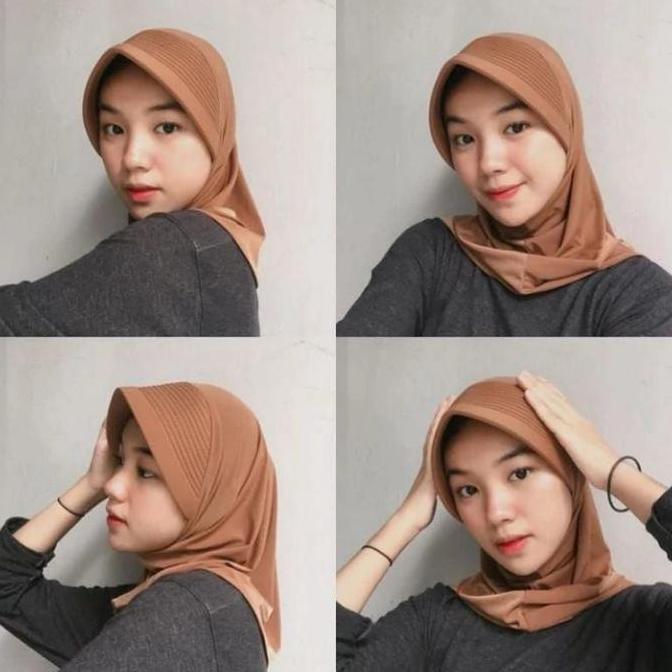 Hijab Bergo Sport Size S/ Jilbab Bergo Sport S/KerudungInstan Panjang Muslim