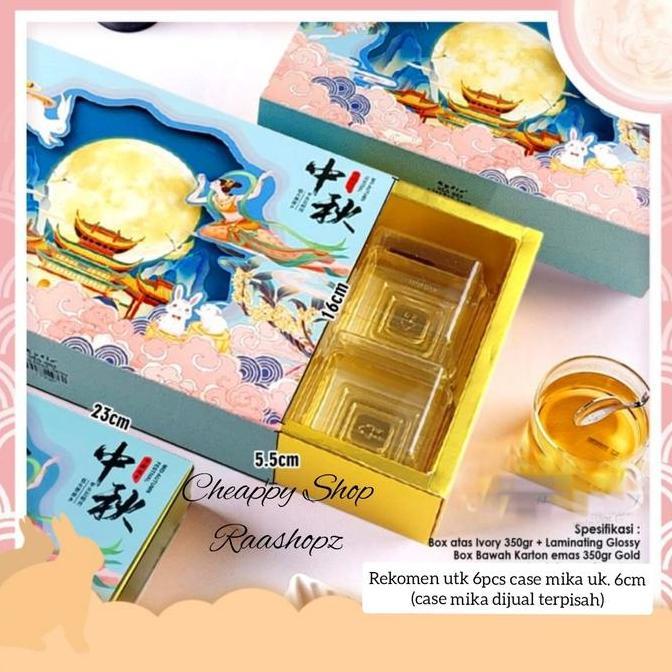 Box Mooncake 50gr Box Kue Bulan Mika 6cm Dus isi 6 kue Kotak Kue Bulan box kue bulan