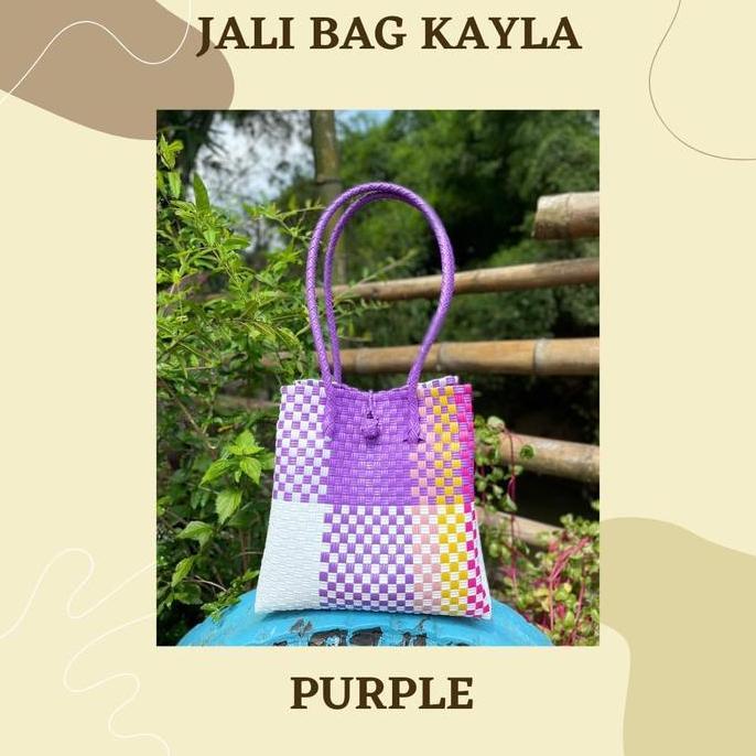 Kasora- Majid - Tas Jali Premium Fujii Free Aksesoris Rainbow Anyaman Plastik Tote Karakter Wanita