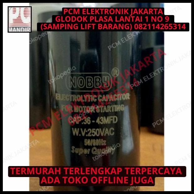GRATIS ONGKIR KAPASITOR STARTING 36-43UF 125V 125VOLT 125 VOLT 36-43 UF 43 MFD NOBBY 