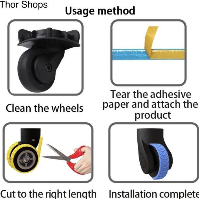 Ready karet pelindung roda koper single double wheel protector