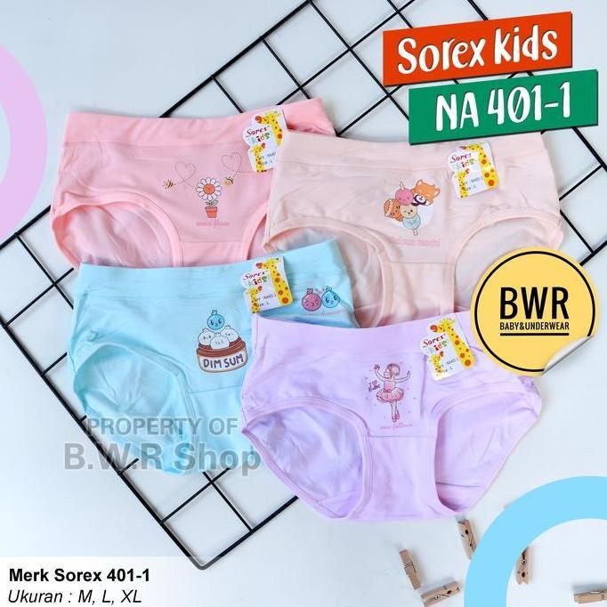 [ 6pc ] CD Sorex Anak NA401-1 | Celana Dalam Anak Perempuan Remaja