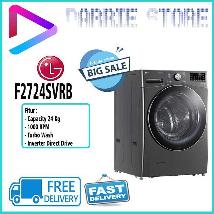 Grosir Lg F2724Svrb Mesin Cuci Lg 24 Kg Front Loading Steam Wifi F2724