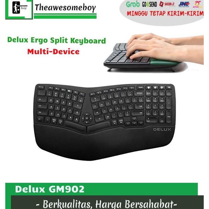 Delux GM902 Multi-Device Split Wireless Keyboard Ergo K860