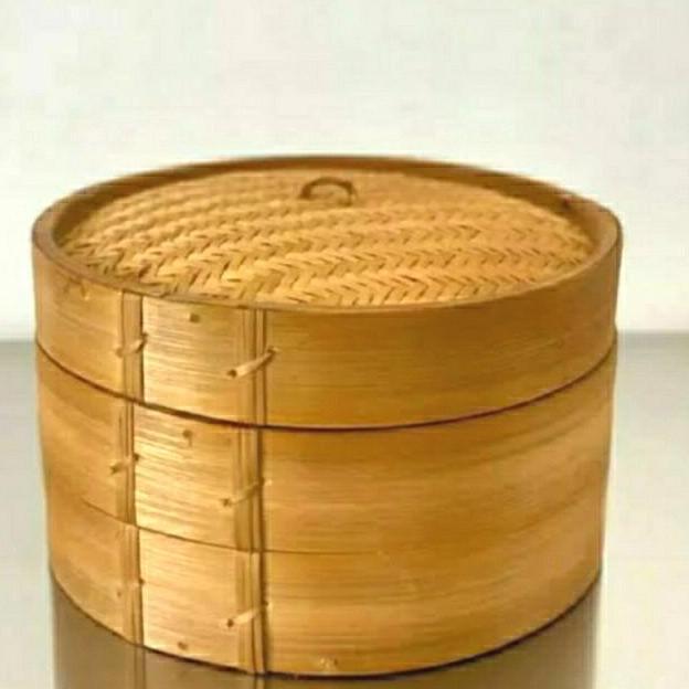 WADAH BAMBU KLAKAT BAMBU DIMSUM (2 WADAH+1 TUTUP)