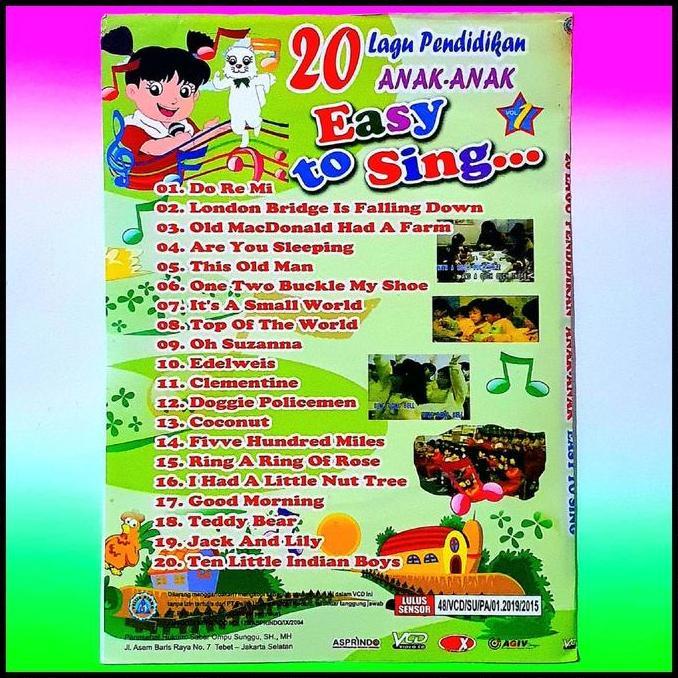 Sale Kaset Original Vcd 20 Lagu Pendidikan Anak Anak-Lagu Anak Bahasa Inggris-Kaset Vcd Edukasi Anak