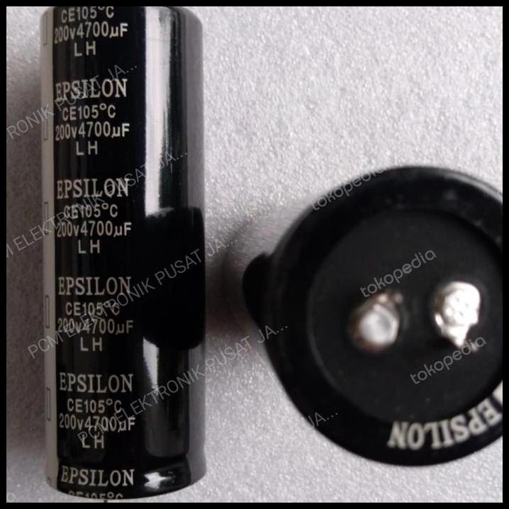 DISKON ELCO ELKO KAPASITOR 4700UF 4700 UF 200V 200VOLT 200 VOLT EPSILON 