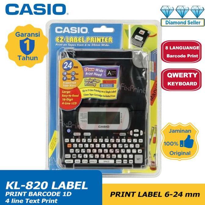 Promo Label Mesin Casio Kl-820 Printing Label Cetak Nama Barcode Qwerty Keyboard