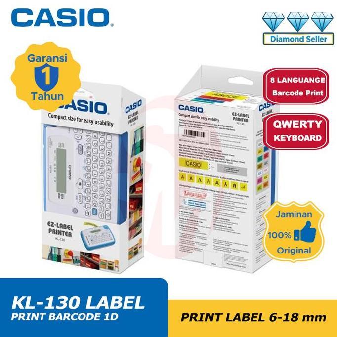 Murah Label Mesin Casio Kl-130 Printing Label Cetak Nama Barcode Qwerty Keyboard