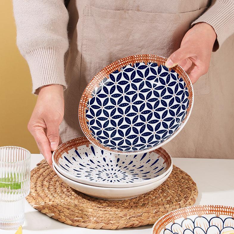 ASHOME Piring Lauk Motif Retro Microwave Safe