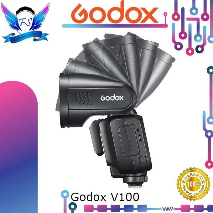 Murah Godox V100 Round Head Flash V-100 Godox Flashgodox V100 Round Head Flash V 100 Godox Flash Ori