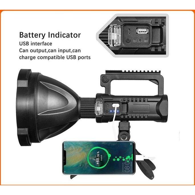 Raito- Senter Led Sorot Jarak Jauh Super Terang X2000 W590/W591 Lampu Senter Jumbo Big Lamp Led Mult