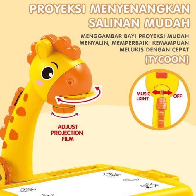 Meja Proyektor Edukasi Anak - Mainan Belajar Melukis & Mewarnai untuk Anak Tanpa Garansi Transportat