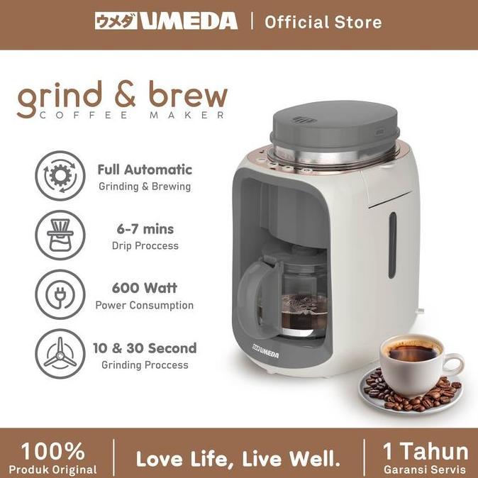 Umeda Grind & Brew Mesin Kopi Otomatis 2in1 / Coffee Grinder / Coffee Maker / Drip Coffee