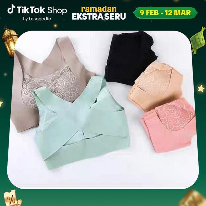 Fitto- [Vimisu]Terbaru Bra Pengencang Payudara Dan Menegakkan Punggung Belakang Bahan Motif Renda Ku