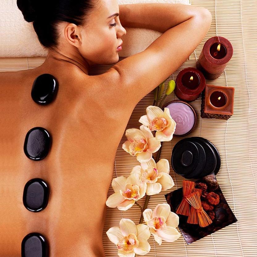 hot product 16pcs/set body massage stones massage stone set hot stone with heater box