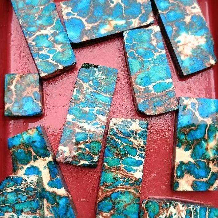 terbaru batu pirus nevada lempengan motif biru