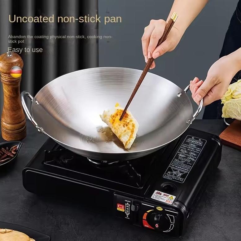 DISKON WAJAN STAINLESS STEEL TEBAL KUALI BESAR WAJAN ANTI LENGKET WAJAN PENGGORENGAN WAJAN PREMIUM B