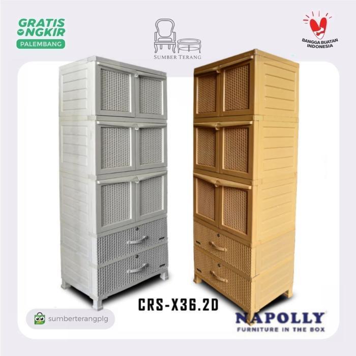 Lemari Plastik Rak Baju Lemari Pakaian Plastik Napolly 5 susun CRS X36 2D