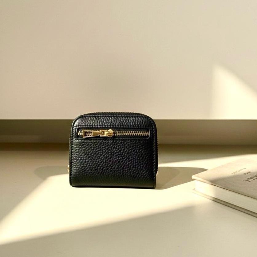 pengiriman cepat Dompet Kartu Wanita Simple / Dompet Mini Motif Kulit Jeruk