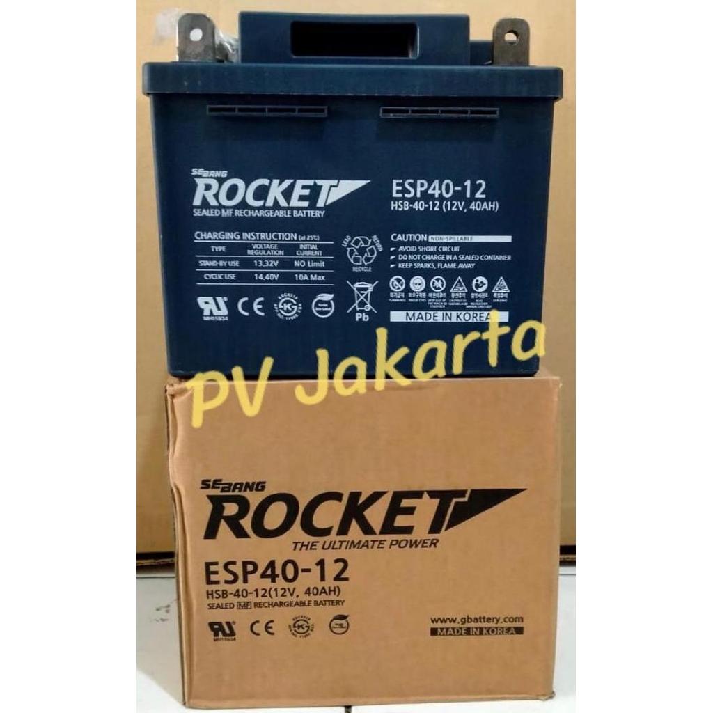 Aki Rocket ESP40-12 VRLA 12V 42Ah Baterai Accu Rocket ESP 40-12