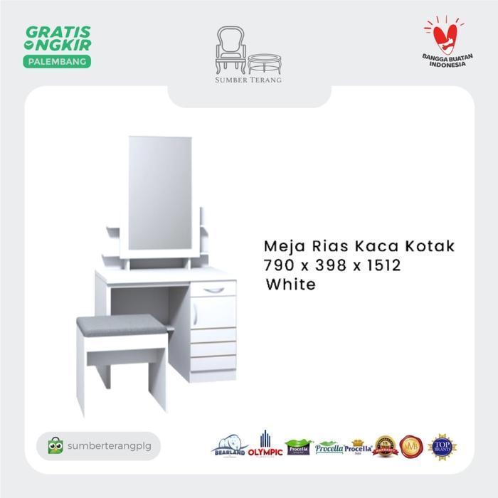 Meja Rias Sliding Lampu LED Meja Rias Cermin Kaca Sliding Meja Rias Putih Minimalis Murah Meja Rias 