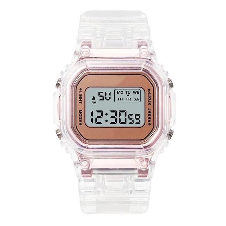 OFFICIAL BAJ Jam Tangan Pria Wanita Analog Digital Transparan Square Dial Couple Watch JF059