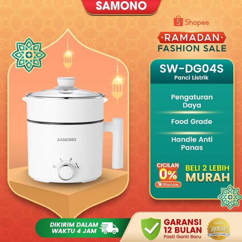 DISKON SAMONO PANCI LISTRIK 1.5 LITER MULTIFUNGSI 150 WATT STAINLESS STEAMER 3 MODE DAYA DENGAN PENG