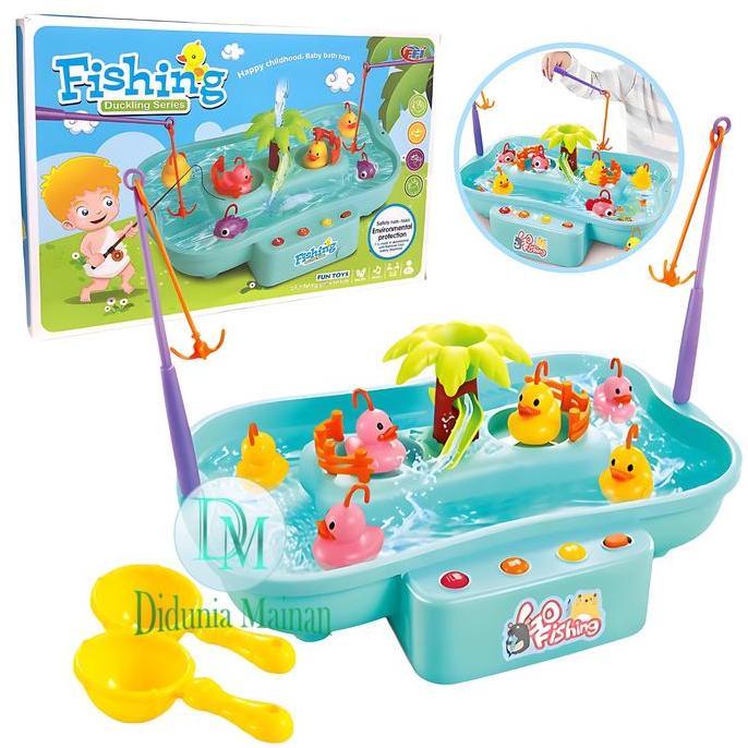Mainan Pancing Ikan Bebek Edukasi Anak Pancingan Go Fishing Duck Elektrik Set