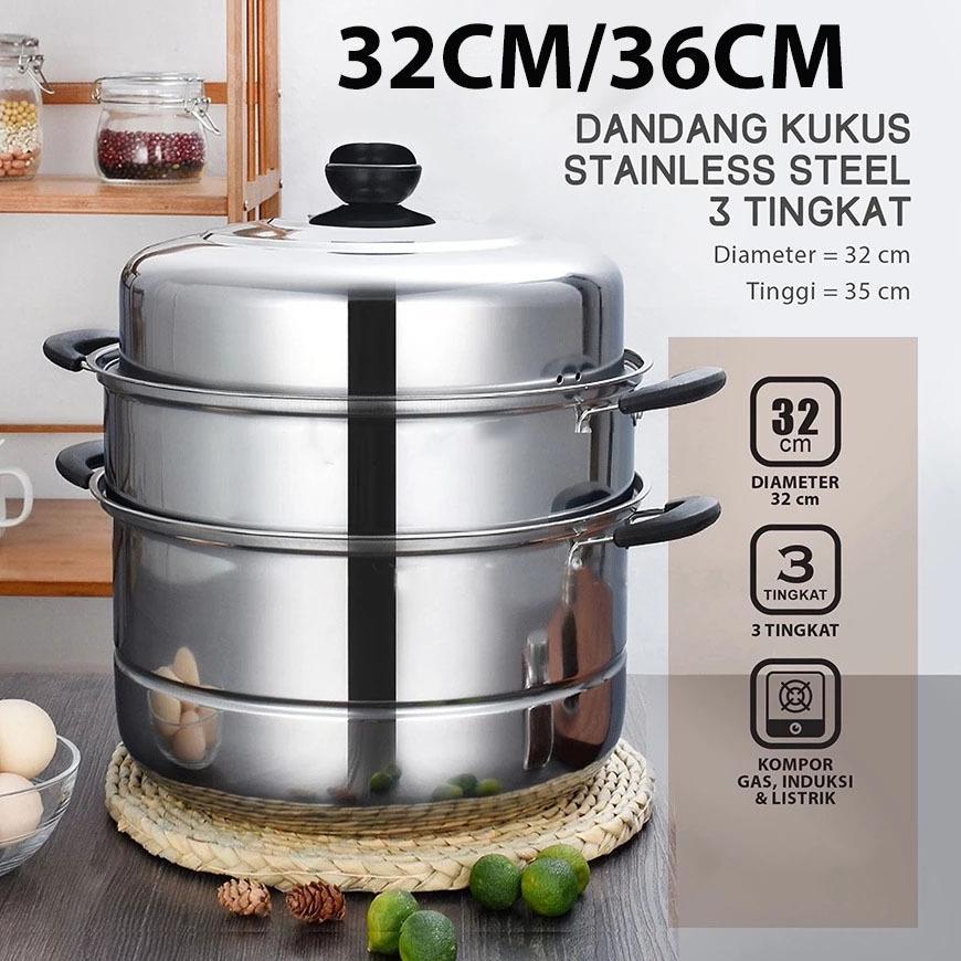 DISKON PANCI KUKUS DANDANG KUKUS  PANCI STEAMER PANCI KUKUSAN STAINLESS STEEL 32 CM/36 CM