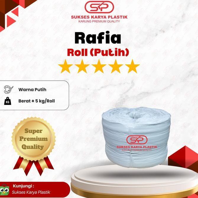 Xyxh- Tali Rafia Putih 5 Kg Tali Plastik Rafia Putih 5Kg Tali Losan