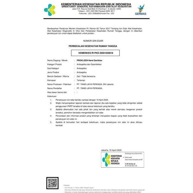 Sugetsu- Disinfectant Antiseptik Konsentrat Cairan Desinfektan Prokleen 1L