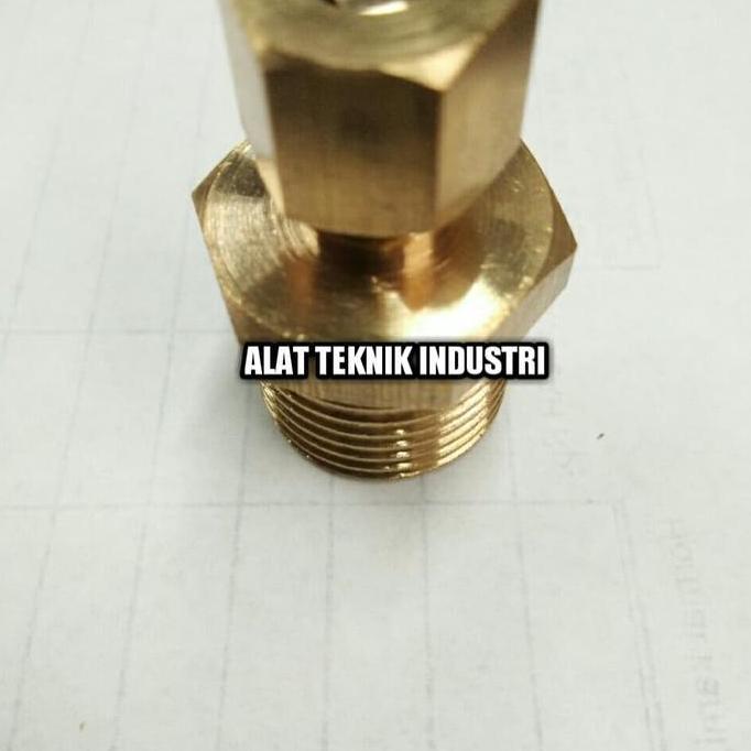 TERBATAS MALE CONECTOR 6MM X 1/2" KUNINGAN