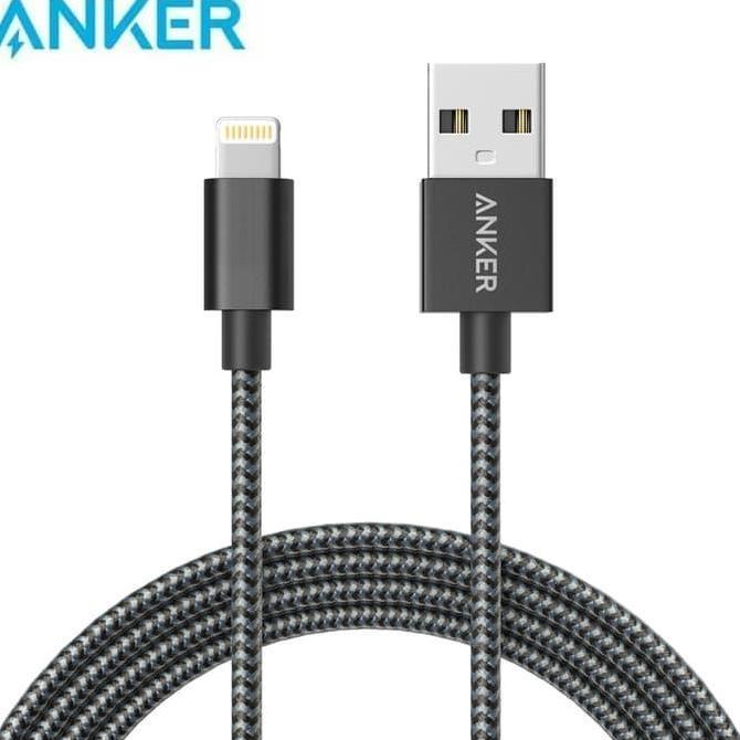TERMURAH - ANKER Lightning kabel data iPhone nylon braided cable MFi powerline